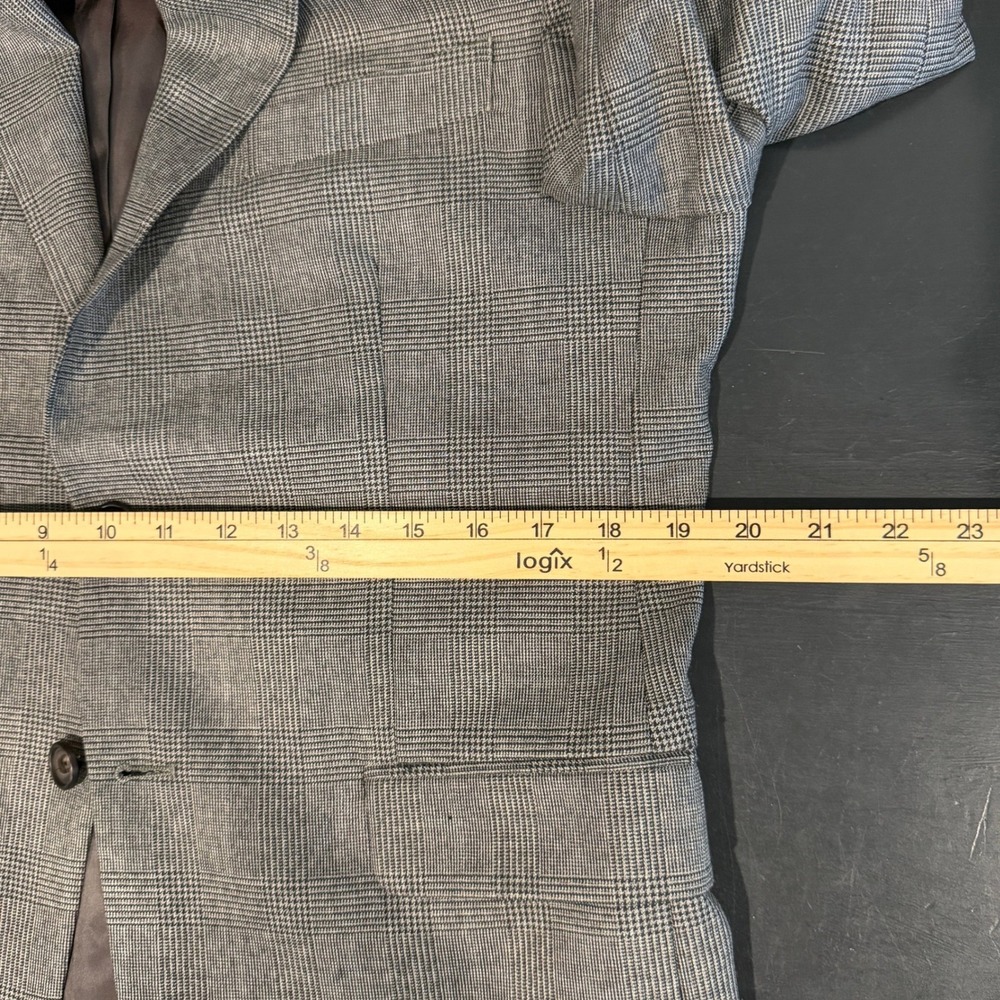 Lauren Ralph Lauren Blazer Mens 38S Grey Glen Plaid Two Button Tailored Jacket - Picture 10 of 11